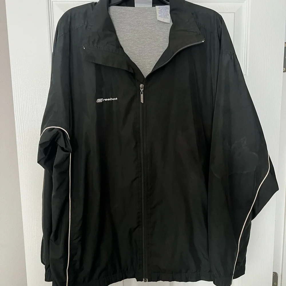 Reebok Men's Black Windbreaker Jacket